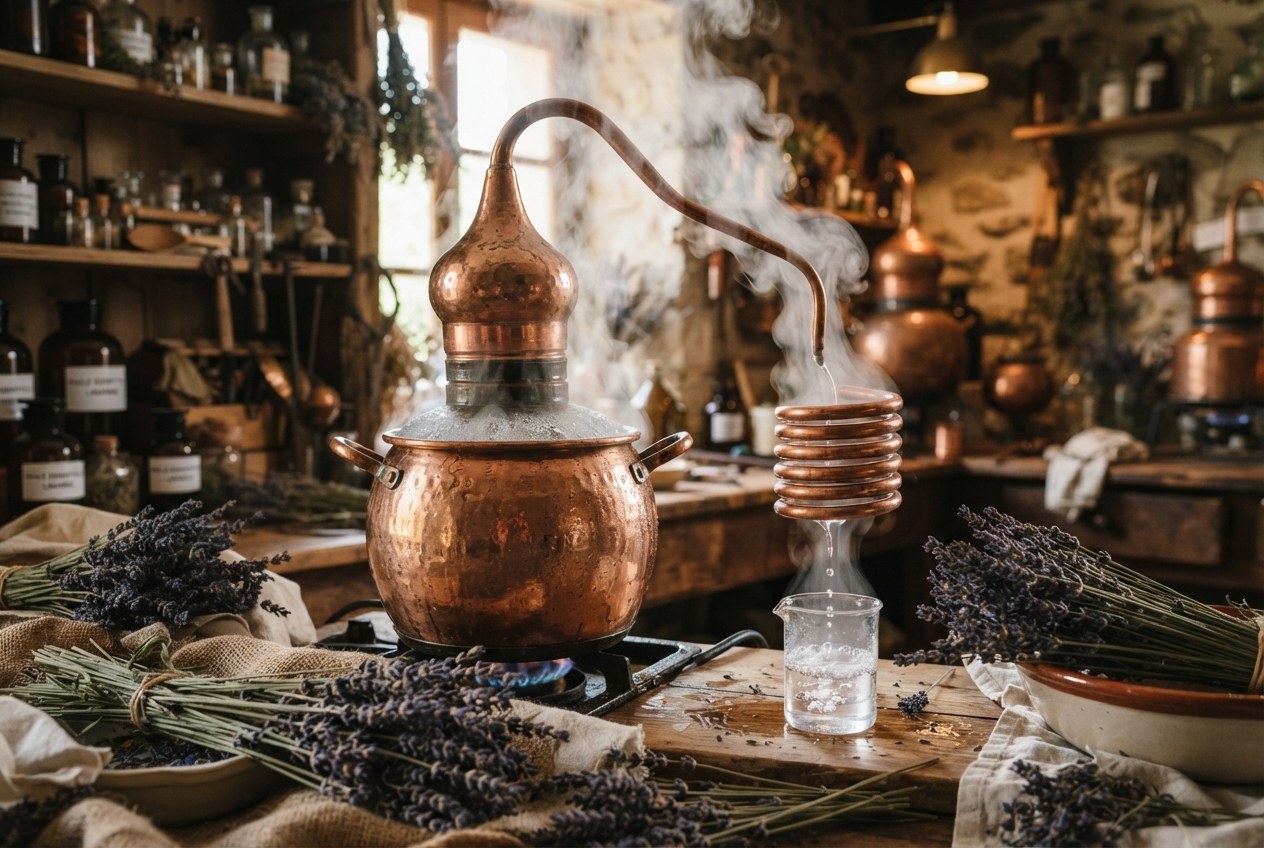 Bakır imbikte damıtma
